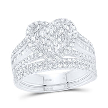 Load image into Gallery viewer, 10K White Gold Diamond Fashion Heart Bridal Set 3/4 Cttw - Splendid Jewellery