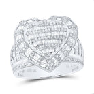 10K White Gold Diamond Fashion Heart Ring 1 7/8 Cttw - Splendid Jewellery