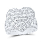 10K White Gold Diamond Fashion Heart Ring 1 7/8 Cttw - Splendid Jewellery