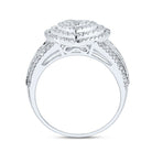 10K White Gold Diamond Fashion Heart Ring 1 Cttw - Splendid Jewellery