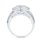 10K White Gold Diamond Fashion Heart Ring 1 Cttw - Splendid Jewellery