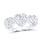 10K White Gold Diamond Fashion Heart Ring 1/2 Cttw - Splendid Jewellery