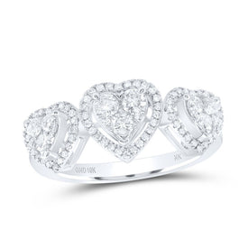 10K White Gold Diamond Fashion Heart Ring 1/2 Cttw - Splendid Jewellery