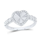 10K White Gold Diamond Fashion Heart Ring 1/4 Cttw - Splendid Jewellery