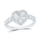 10K White Gold Diamond Fashion Heart Ring 1/4 Cttw - Splendid Jewellery
