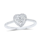 10K White Gold Diamond Fashion Heart Ring 1/4 Cttw - Splendid Jewellery
