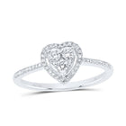 10K White Gold Diamond Fashion Heart Ring 1/4 Cttw - Splendid Jewellery
