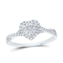Load image into Gallery viewer, 10K White Gold Diamond Fashion Heart Ring 1/4 Cttw - Splendid Jewellery