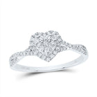 10K White Gold Diamond Fashion Heart Ring 1/4 Cttw - Splendid Jewellery