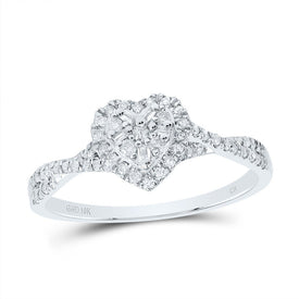 10K White Gold Diamond Fashion Heart Ring 1/4 Cttw - Splendid Jewellery