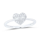 10K White Gold Diamond Fashion Heart Ring 1/4 Cttw - Splendid Jewellery
