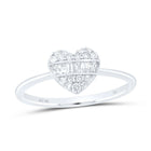 10K White Gold Diamond Fashion Heart Ring 1/4 Cttw - Splendid Jewellery