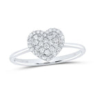 10K White Gold Diamond Fashion Heart Ring 1/4 Cttw - Splendid Jewellery