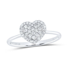 Load image into Gallery viewer, 10K White Gold Diamond Fashion Heart Ring 1/4 Cttw - Splendid Jewellery