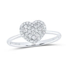 10K White Gold Diamond Fashion Heart Ring 1/4 Cttw - Splendid Jewellery