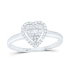 10K White Gold Diamond Fashion Heart Ring 1/5 Cttw - Splendid Jewellery