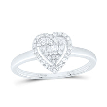 Load image into Gallery viewer, 10K White Gold Diamond Fashion Heart Ring 1/5 Cttw - Splendid Jewellery