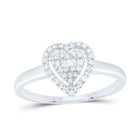 10K White Gold Diamond Fashion Heart Ring 1/5 Cttw - Splendid Jewellery