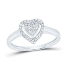 10K White Gold Diamond Fashion Heart Ring 1/6 Cttw - Splendid Jewellery