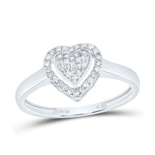 Load image into Gallery viewer, 10K White Gold Diamond Fashion Heart Ring 1/6 Cttw - Splendid Jewellery