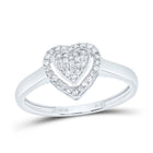 10K White Gold Diamond Fashion Heart Ring 1/6 Cttw - Splendid Jewellery