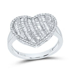 10K White Gold Diamond Fashion Heart Ring 5/8 Cttw - Splendid Jewellery