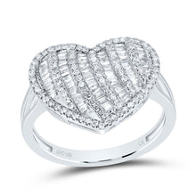 Load image into Gallery viewer, 10K White Gold Diamond Fashion Heart Ring 5/8 Cttw - Splendid Jewellery