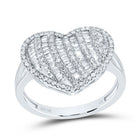 10K White Gold Diamond Fashion Heart Ring 5/8 Cttw - Splendid Jewellery