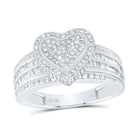 10K White Gold Diamond Fashion Heart Ring 5/8 Cttw - Splendid Jewellery
