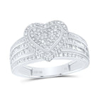 10K White Gold Diamond Fashion Heart Ring 5/8 Cttw - Splendid Jewellery