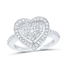 10K White Gold Diamond Fashion Heart Ring 5/8 Cttw - Splendid Jewellery