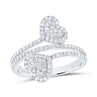 10K White Gold Diamond Fashion Heart Ring 5/8 Cttw - Splendid Jewellery