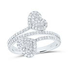 10K White Gold Diamond Fashion Heart Ring 5/8 Cttw - Splendid Jewellery