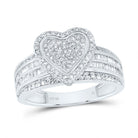 10K White Gold Diamond Fashion Heart Ring 7/8 Cttw - Splendid Jewellery