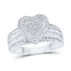 10K White Gold Diamond Fashion Heart Ring 7/8 Cttw - Splendid Jewellery