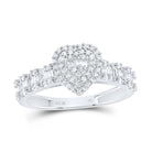 10K White Gold Diamond Fashion Heart Women's Ring 1/2 Cttw - Splendid Jewellery