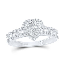 Load image into Gallery viewer, 10K White Gold Diamond Fashion Heart Women's Ring 1/2 Cttw - Splendid Jewellery