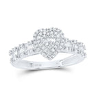 10K White Gold Diamond Fashion Heart Women's Ring 1/2 Cttw - Splendid Jewellery