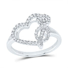 10K White Gold Diamond Fashion Infinity Heart Ring 1/4 Cttw - Splendid Jewellery