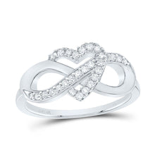 Load image into Gallery viewer, 10K White Gold Diamond Fashion Infinity Heart Ring 1/5 Cttw - Splendid Jewellery