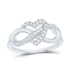 10K White Gold Diamond Fashion Infinity Heart Ring 1/5 Cttw - Splendid Jewellery