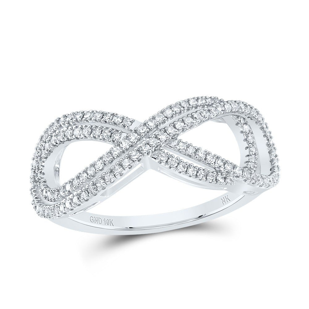 10K White Gold Diamond Fashion Infinity Ring 1/3 Cttw - Splendid Jewellery