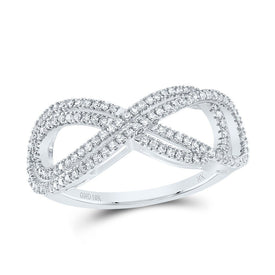 10K White Gold Diamond Fashion Infinity Ring 1/3 Cttw - Splendid Jewellery