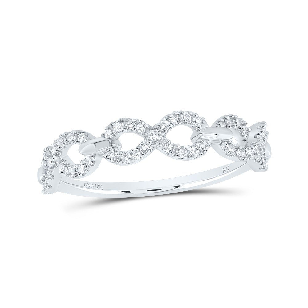 10K White Gold Diamond Fashion Infinity Ring 1/4 Cttw - Splendid Jewellery