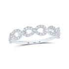10K White Gold Diamond Fashion Infinity Ring 1/4 Cttw - Splendid Jewellery