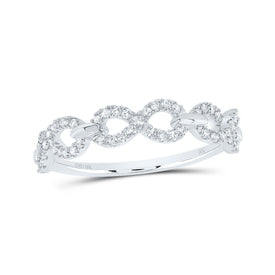 10K White Gold Diamond Fashion Infinity Ring 1/4 Cttw - Splendid Jewellery