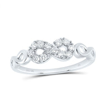 Load image into Gallery viewer, 10K White Gold Diamond Fashion Infinity Ring 1/4 Cttw - Splendid Jewellery