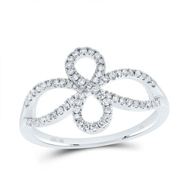 10K White Gold Diamond Fashion Infinity Ring 1/4 Cttw - Splendid Jewellery