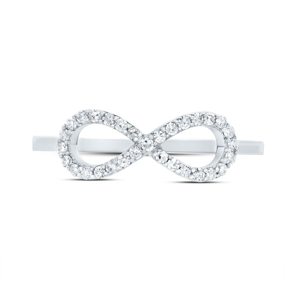 10K White Gold Diamond Fashion Infinity Ring 1/6 Cttw - Splendid Jewellery