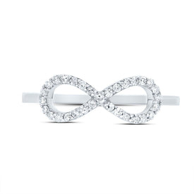 10K White Gold Diamond Fashion Infinity Ring 1/6 Cttw - Splendid Jewellery